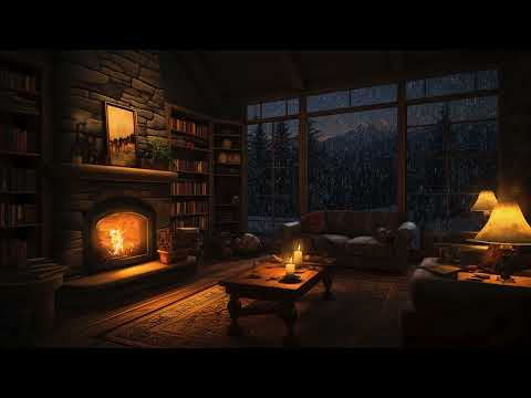 Rain on the Window 🌙 Cozy Bedside Forest View with Relaxing Piano for Sleep