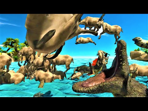 Crossing the river ARBS Animal Revolt Battle Simulator Migration mammals