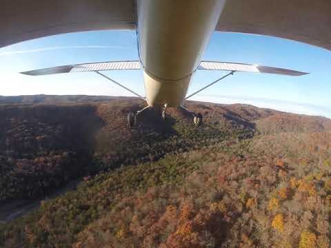 Ozark backcountry flying fall colors from the tail camera.