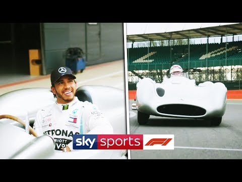 Lewis Hamilton drives Juan Manuel Fangio's W196 around Silverstone!