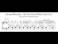 George Shearing - On The Street Where You Live - Piano Transcription (Sheet Music in Description)