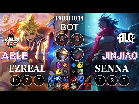 LEG Able Ezreal vs BLG Jinjiao Senna Bot - KR Patch 10.14