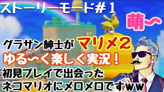 【マリメ２実況】初見プレイ中に見つけたネコマリオにメロメロでクリアとかどうでもいいんだがｗｗ