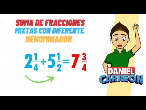 ADDING MIXED FRACTIONS WITH DIFFERENT DENOMINATORS Super easy - For beginners