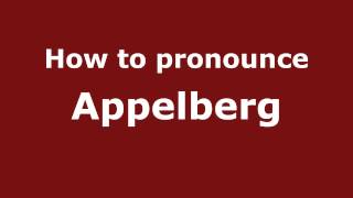 How to pronounce Appelberg