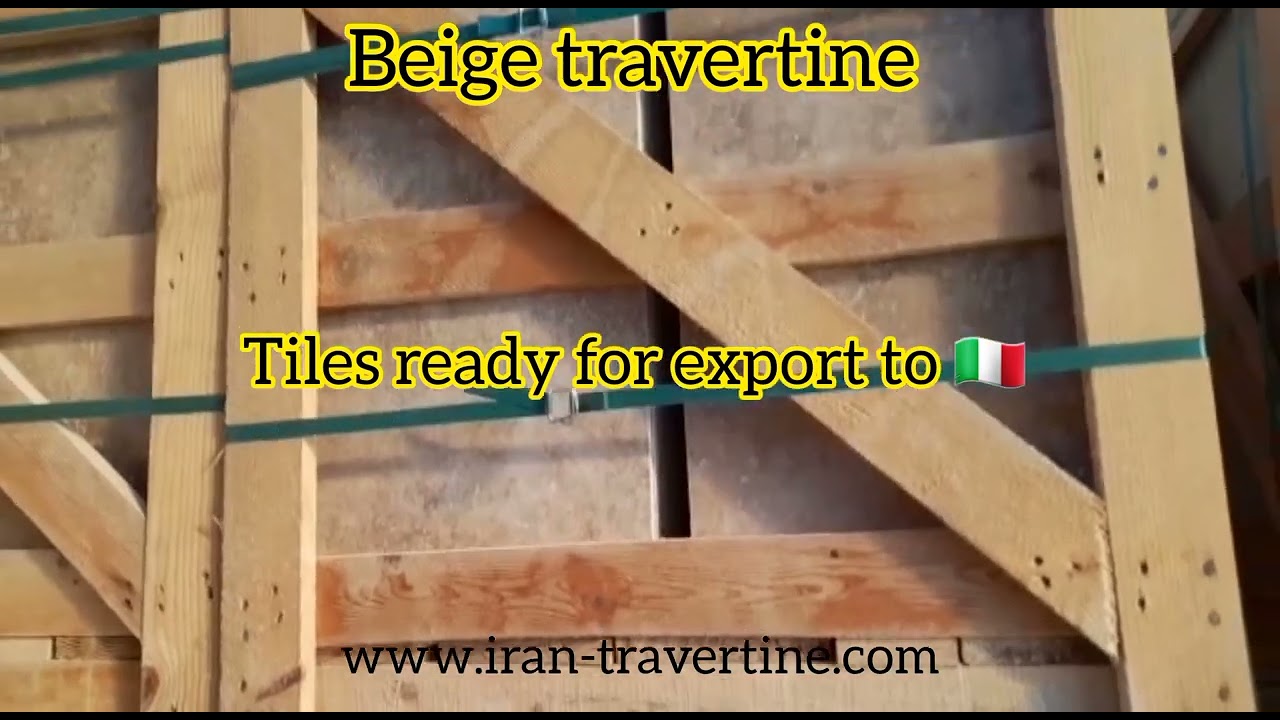 Iran Travertine, beige travertine tiles packaging for export