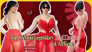Top 10 Most Legendary Red Dresses Of All Time! 👠 #redcarpet  #celebritystyle