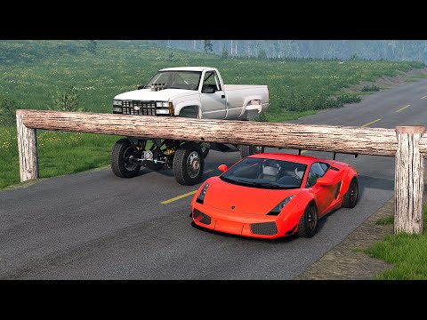 Cars vs Log Trap Challenge in BeamNG Drive!