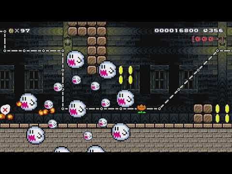 Big Boo's Mansion by Riku - SUPER MARIO MAKER - NO COMMENTARY 1bi