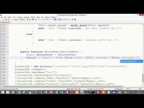 Tutorial 11 - PHP - Building a database object that implements an Interface in OOP - Part 11