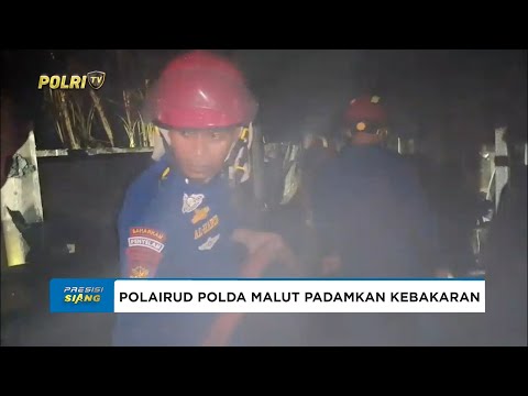 POLAIRUD POLDA MALUT BERSAMA DAMKAR &amp; WARGA PADAMKAN KEBAKARAN RUMAH MAKAN POJOK WEDA
