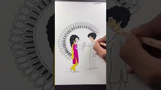Drawing Brother & Sister Cute Raksha Bandhan Drawing ❤️ #shorts #drawing #rakshabandhan