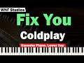 Coldplay - Fix You Karaoke LOWER KEY (Piano & Strings)