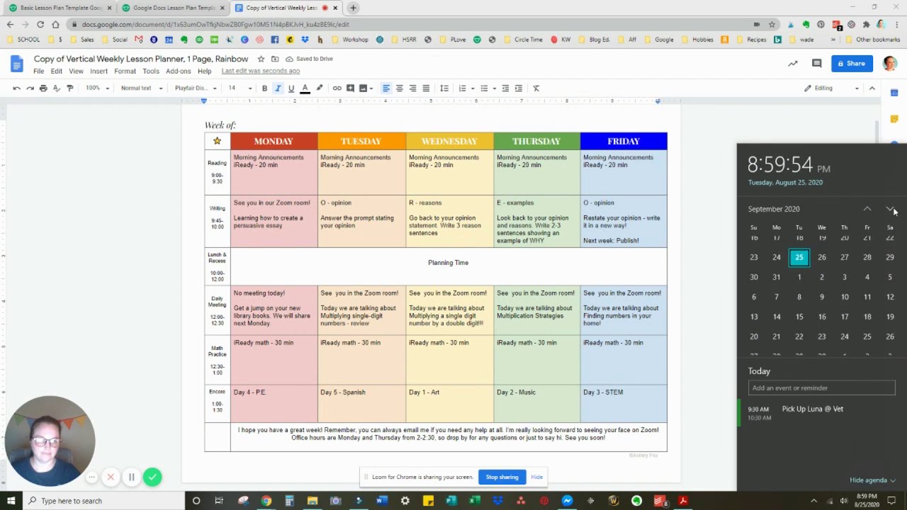 Google Docs Lesson Plan Template - Tutorial