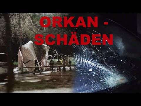 ORKAN wütet in der Nacht  -  heftige Kaltfrontpassage mit Schäden in Norddeutschland