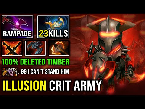 EPIC Rampage Chaos Knight 23Kills illusion Army with Silver Edge 100% Deleted Timber DotA 2