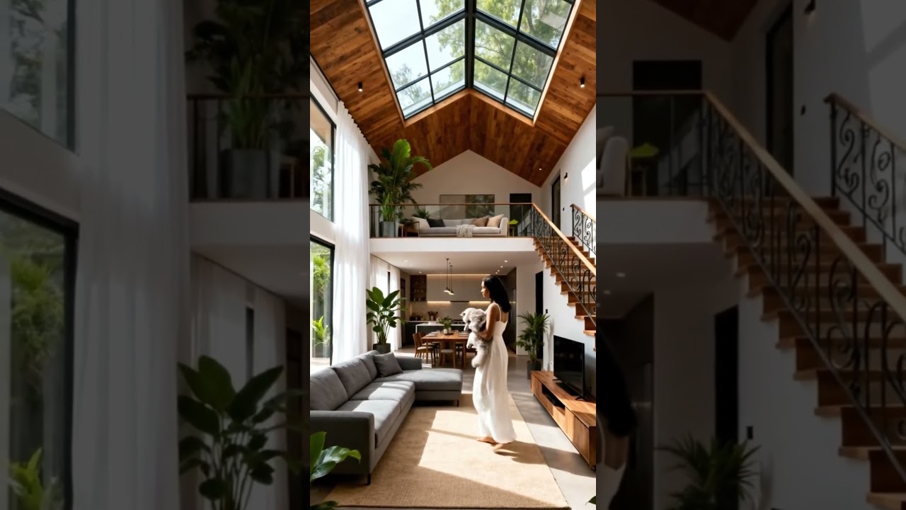 🌞 Dream Loft Home with Glass Roof | Bright Modern Interior Design Inspiration 🏡✨