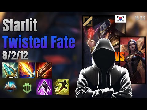 Starlit Mid Twisted Fate vs LeBlanc lol KR solo rank Full Game 15.23 | Starlit 트위스티드 페이트 vs 르블랑