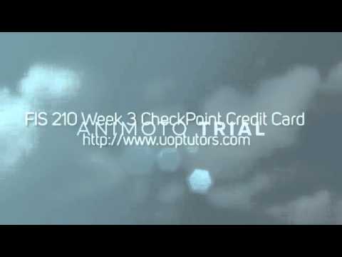 FIS 210 Week 3 CheckPoint Credit Card Financing