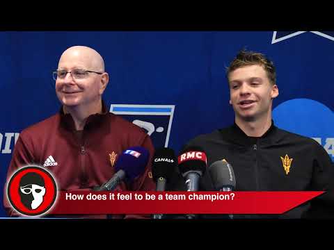 萊昂-馬爾尚和鮑勃-鮑曼全美大學生籃球聯賽團體冠軍專訪 (Leon Marchand & Bob Bowman FULL NCAA Team Champion Interview)