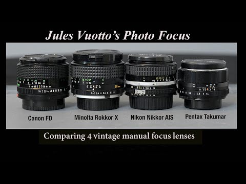 Comparing 4 vintage manual focus 50mm 1.4 lenses from Canon, Minolta, Nikon and Pentax.