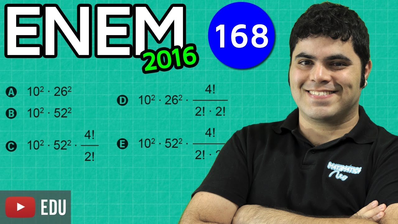 ENEM 2016 Matemática #33 - Análise Combinatória e Permutação com Repetição (dica matadora)