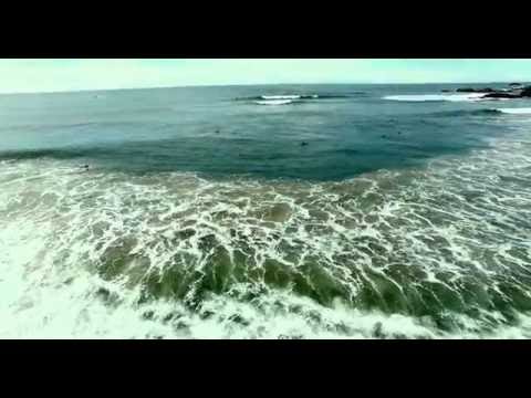 Surfing lineup shot by drone at Port Macquarie