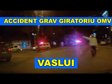 VASLUI Accident rutier grav in sensul giratoriu la OMV Petrom