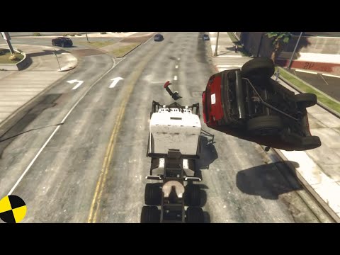 GTA 5 CRAZY WEDGE TRUCK CRASHES COMPILATION DESTRUCTION CAR CRASHES GTA V #2