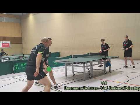 NRW-Liga beim PSV Oberhausen - Im Doppel Baumann/Schwarz vs. Burkart/Priestley