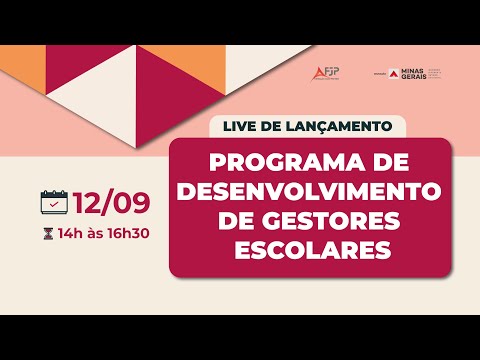 Live de abertura do Programa de Desenvolvimento dos Gestores Escolares de Minas Gerais (PDGE).