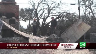 Eaton Fire: Couple returns to burned down home in Altadena