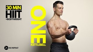 30 Min Single Kettlebell HIIT No Jump
