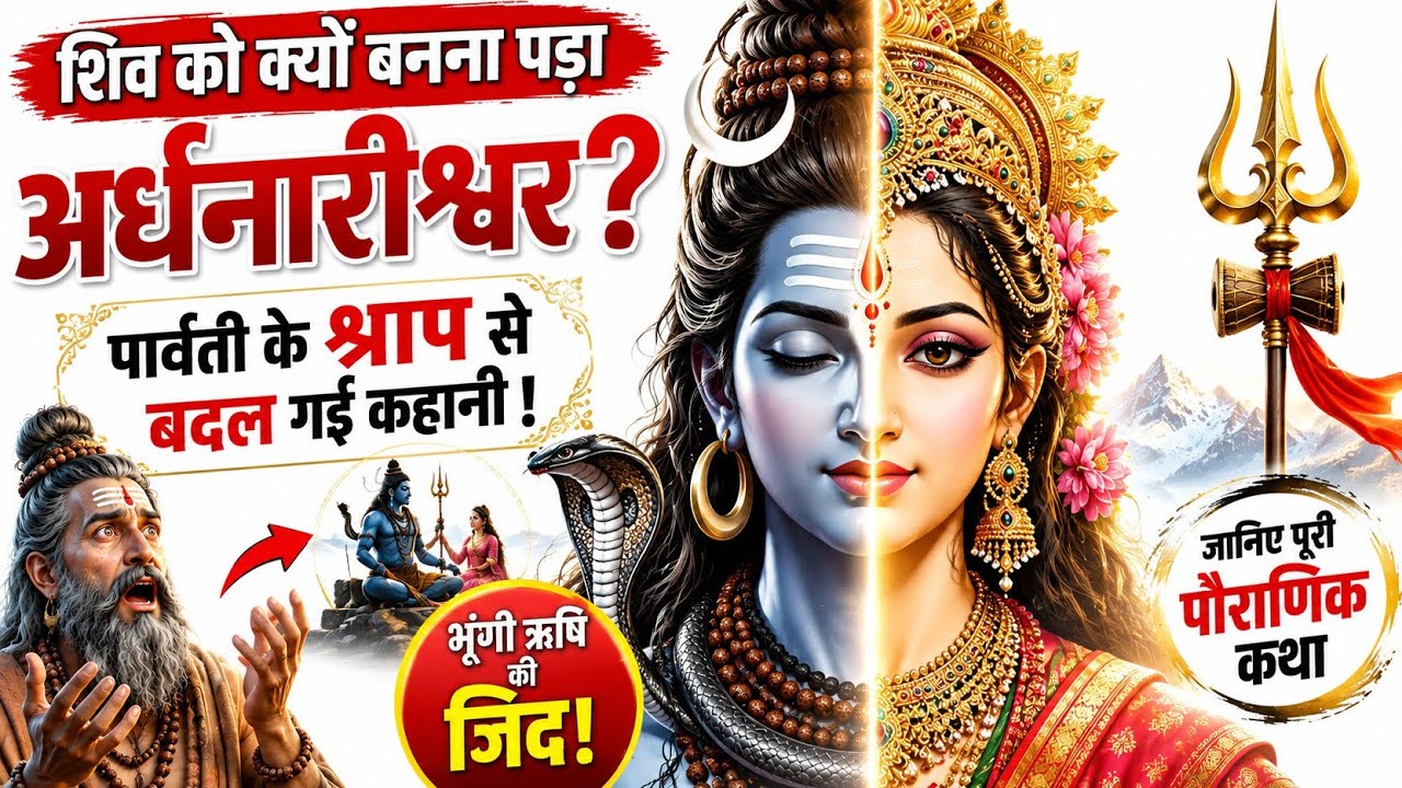 शिव क्यों बने आधे स्त्री | अर्धनारीश्वर का चौंकाने वाला रहस्य | भृंगी ऋषि की अनोखी भक्ति | #viral 