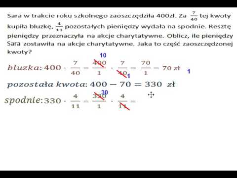 Zadanie tekstowe - działania na ułamkach zwykłych