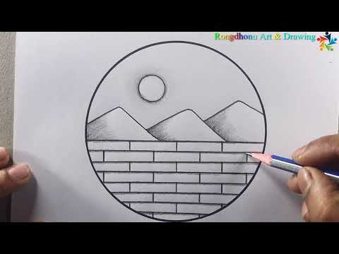 How to draw a Scenery in Circle | Cute Drawing | Pencil Art