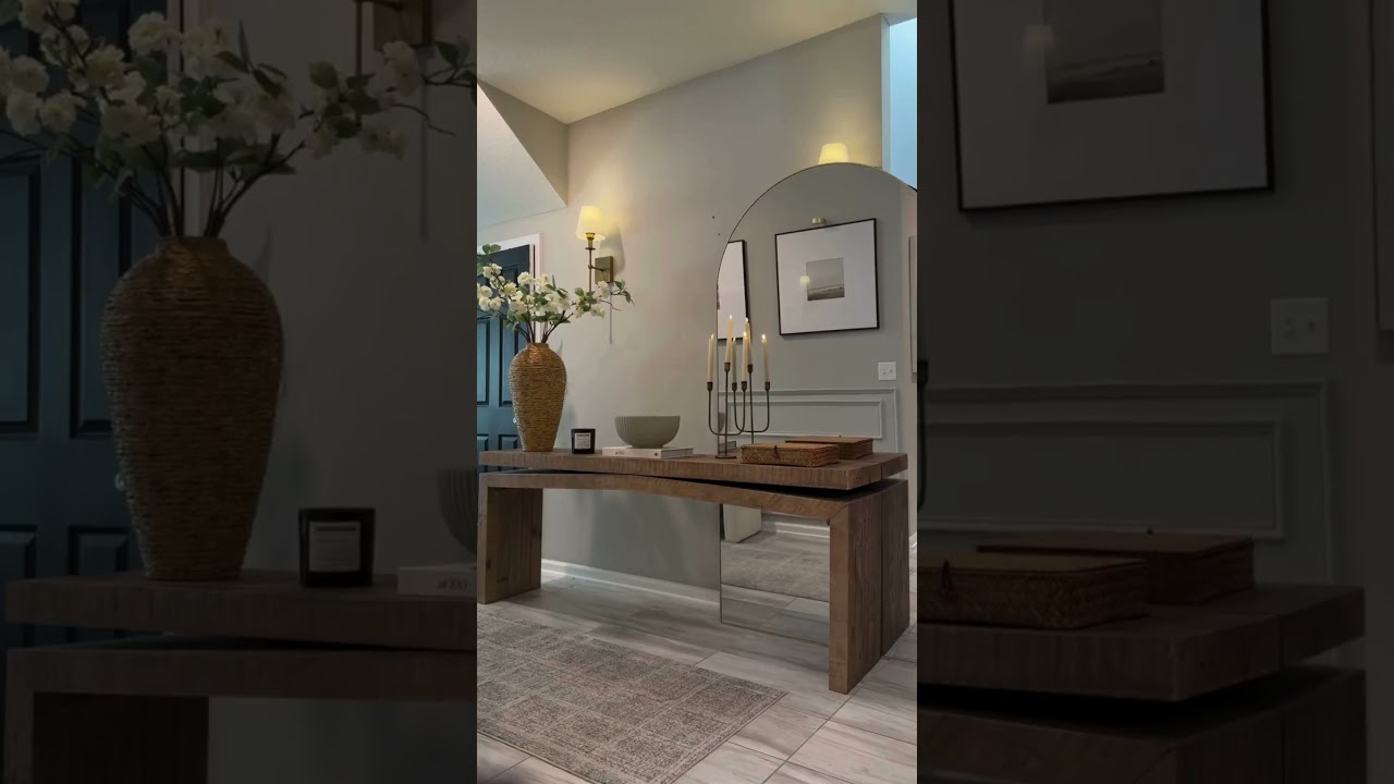 Chic Amazon Entryway Styling with Oversized Floor Mirror & Console Table!