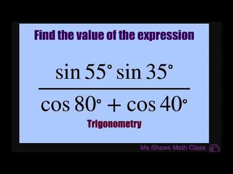 Find value of expression (sin 55 sin 35)/(cos 80 + cos 40). Sum to Product, Product to Sum.