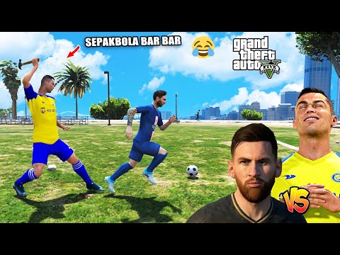 RONALDO dan MESSI Main Sepakbola Tarkam PALING RUSUH Di GTA 5. . . . (GTA 5 MOD)