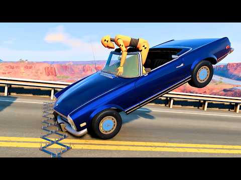 DEADLY CARS VS SPIKE STRIP #5 - BeamNG.Drive