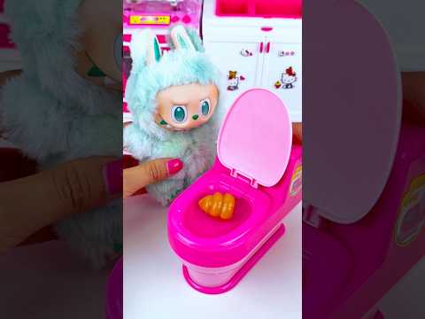 Satisfying with Unboxing & Review Miniature Labubu Toilet Set Toys | ASMR Videos #labubu #poop