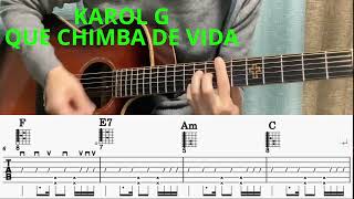 KAROL G - "QUE CHIMBA DE VIDA" guitar(with tab)
