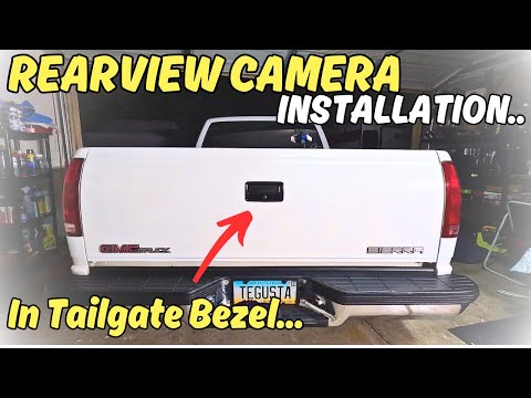 HOW TO INSTALL A REAR VIEW CAMERA ON TAILGATE OF OBS GMC/CHEVY TRUCK C1500, AMAZING RESULTS.
