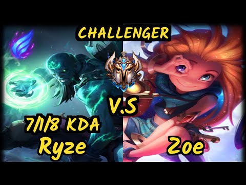 GRF Chovy (RYZE) vs ZOE - 7/1/8 KDA MID CHALLENGER GAMEPLAY - KR
