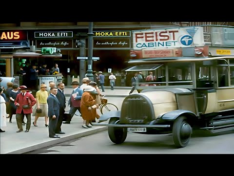 Ein Tag in Berlin 1920er Jahre in Farbe [60fps, Remastered] mit hinzugefügtem Sounddesign