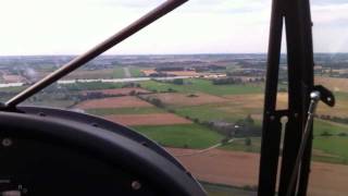 Indflyvning til Vamdrup Lufthavn ved solnedgang.
