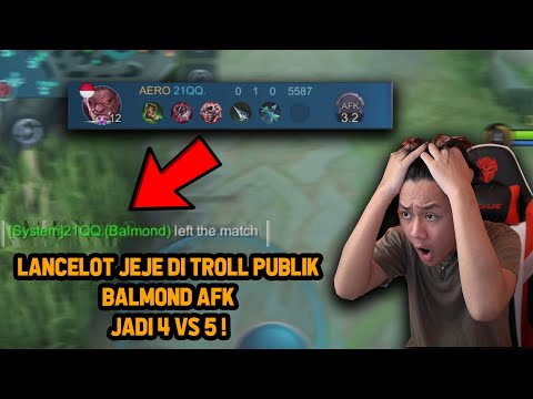 LANCELOT JEJE DI TROLL PUBLIK AFK SATU GAME ! JADI 4 VS 5 TAPI MENANG ? - Mobile Legends