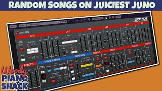 Video thumbnail for CHERRY AUDIO DCO-106 - Playing ROLAND JUNO-106 Factory Presets by Woody Piano Shack