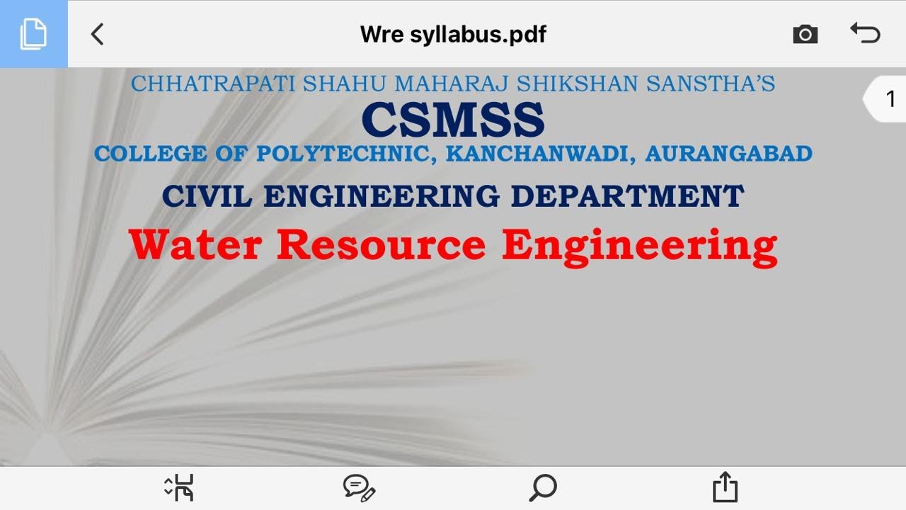 Water Resource Engineering - Syllabus