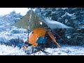 CAMPING in a SNOWSTORM - Winter Blizzard - The Calm Before the Storm